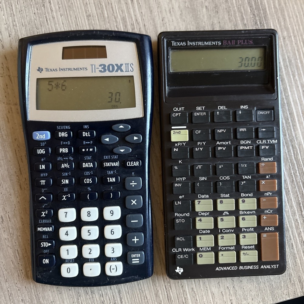 VTG Texas Instruments BA II Plus & TI-30x Financial Calculators
